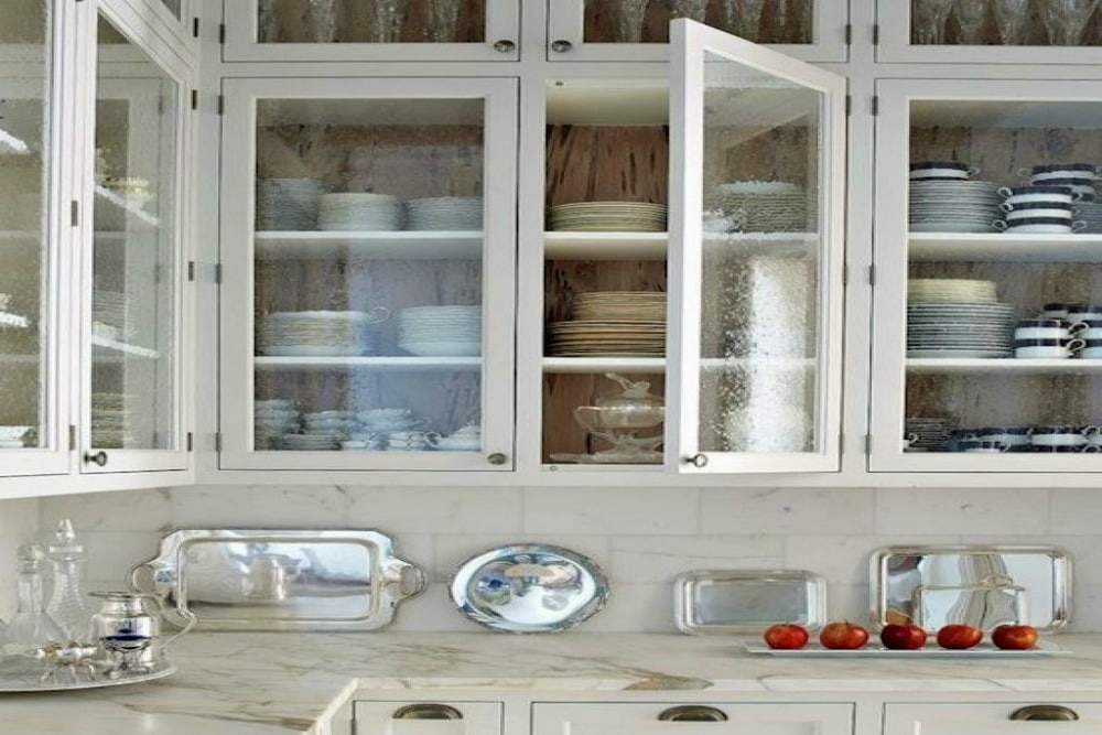 glass door open kitchen wall cabinet
